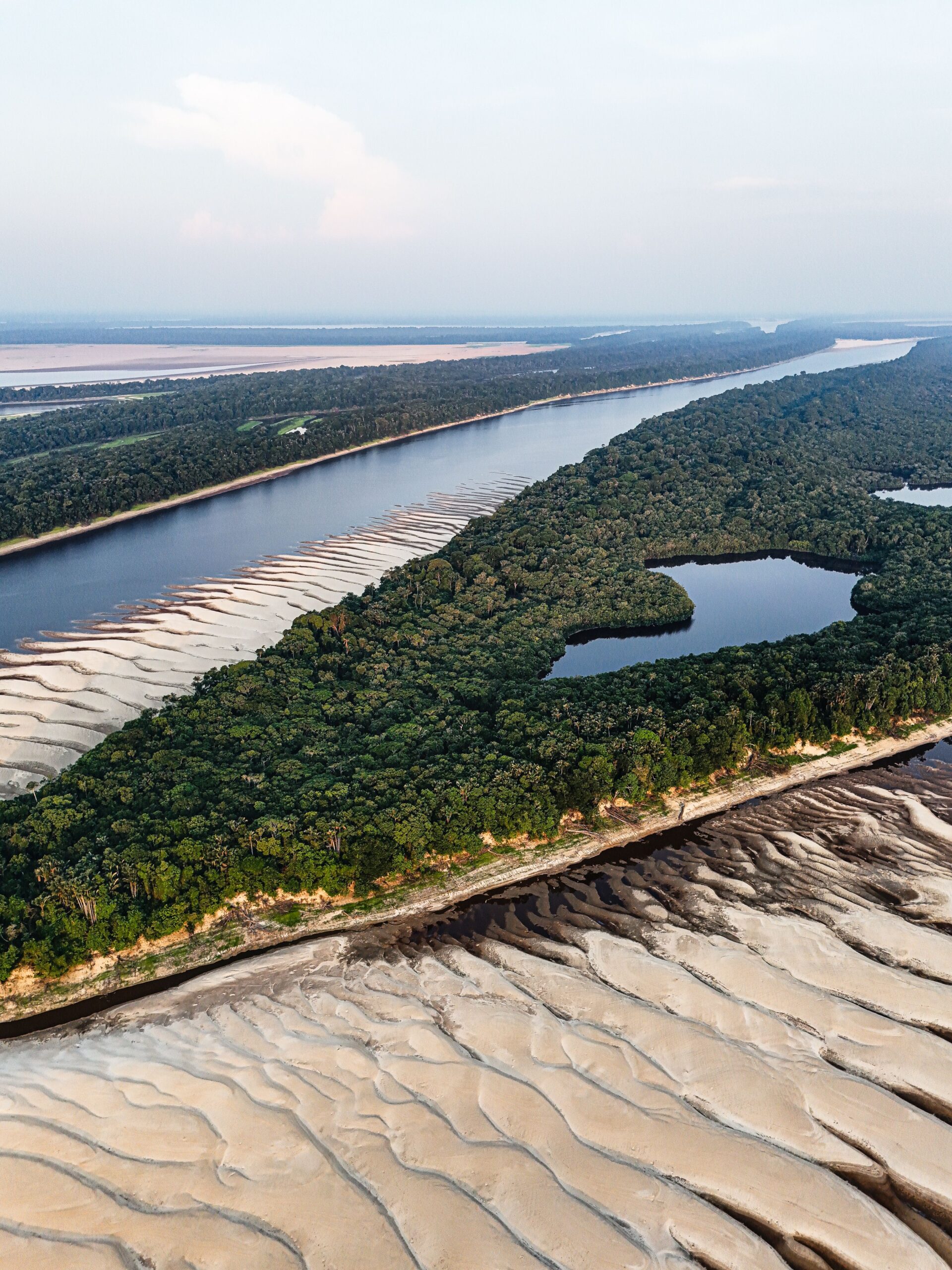 Recursos naturales de la Amazonía 3 Río Amazonas serpenteando entre la selva tropical